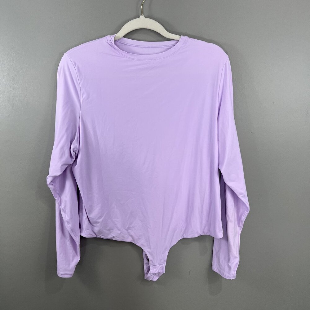 Skims 4x Long Sleeve Lavender Purple Bodysuit EUC